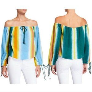 BCBGeneration Off The Shoulder Stripe Top Size XS